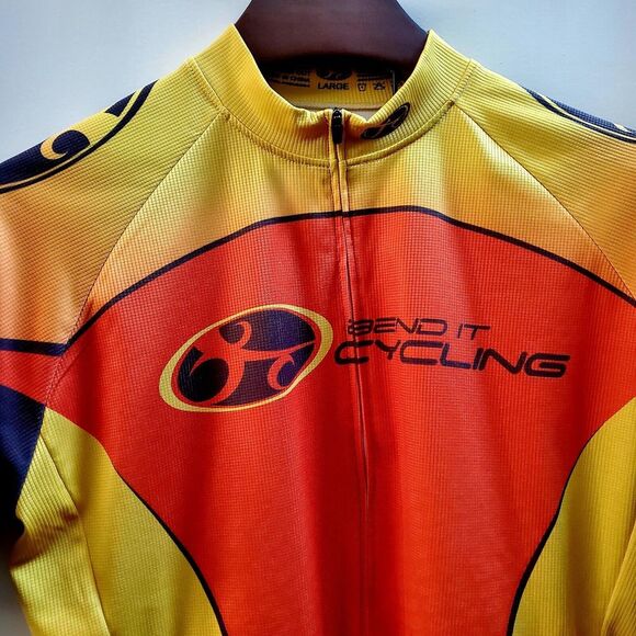 Bend It Cycling Jersey Bundle LG Club Cut (1) Org/Yel(1) Org/Yel/Grn Cycle Bike - Picture 15 of 16